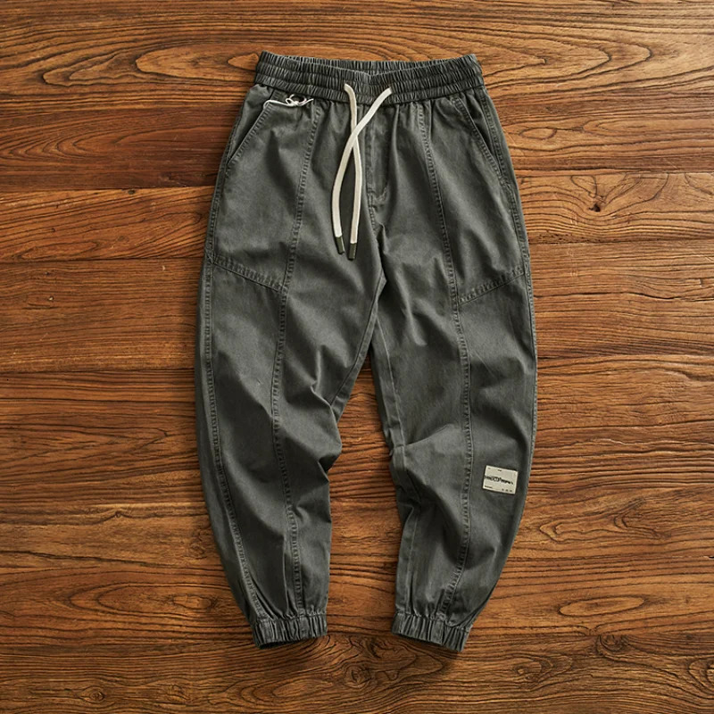 Overalls men fit patchwork American functional leg casual pants pure cotton wash loose fashion 240806