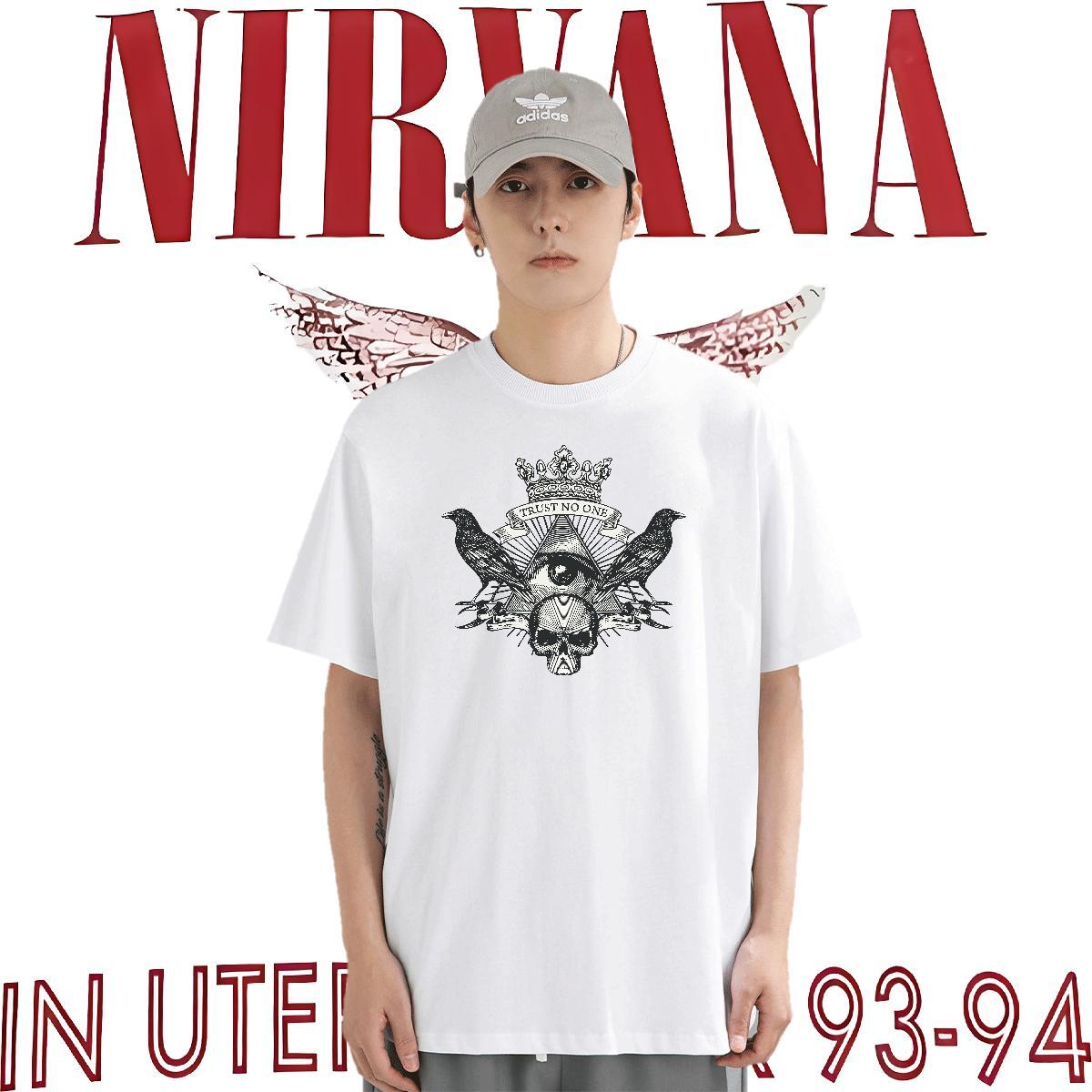 2024 New T Shirts Men skull Tee Shirt 230g Cotton Casual Beach High Quality Anime Print Short Sleeve Soft Men Clothes T-Shirt