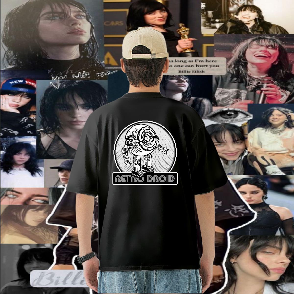 Free Shipping Mens T Shirts robot Polos 230g Cotton Sport Cool Design Black Oversized Breathable Crew Neck Men Tops Tees