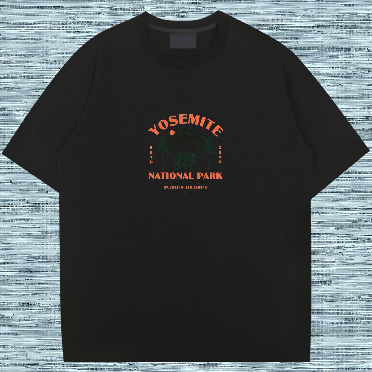 2024 Designer Man T Shirts mountains Tshirts 230g Cotton Casual Loose DIY Printed Breathable Short Sleeve Mens Tshirts