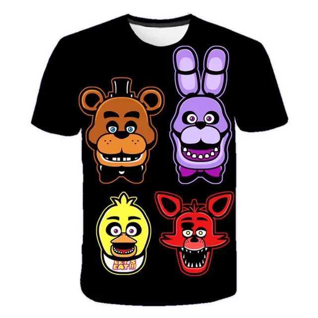 Fashion clothing for children in 3D for five nights at Freddy Fnafs T-shirt childrens cartoon T-shirt boys Sonic clothing girls topW240718