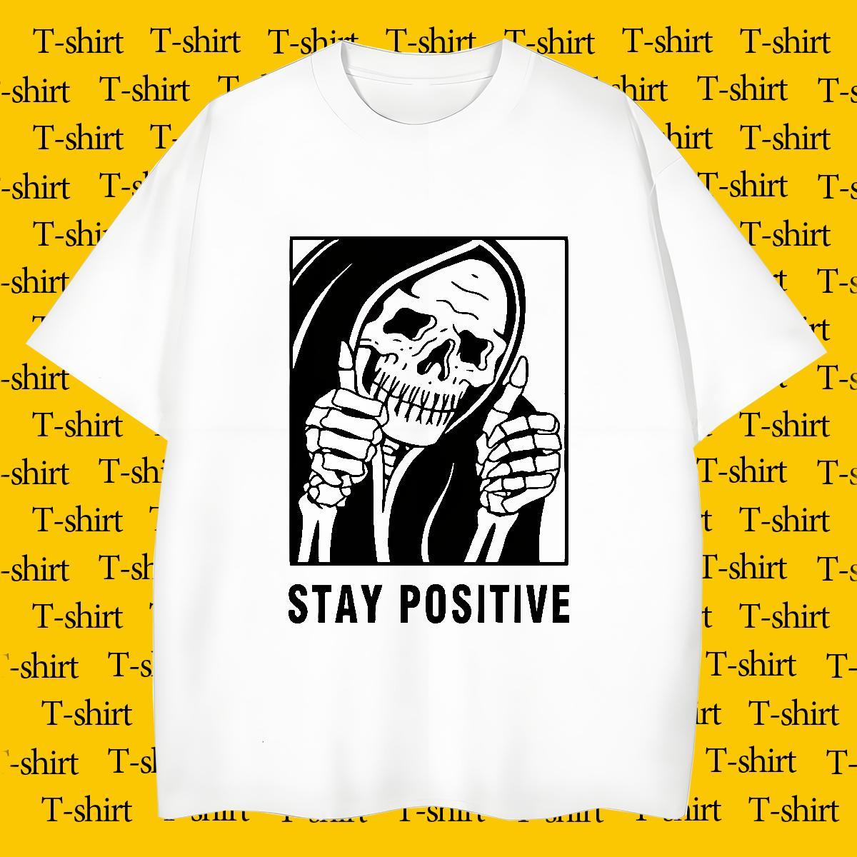 Customized T Shirt For Man skull Clothings 230g 100% Cotton Anime Printing Street Unisex Floral Print Breathable Soft Couples T Shirts