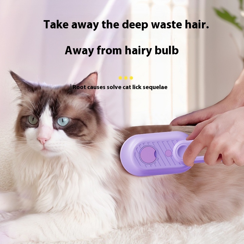 New pet one button steam spray can rotate to remove ating hair, cat brush massage dog hair removal products