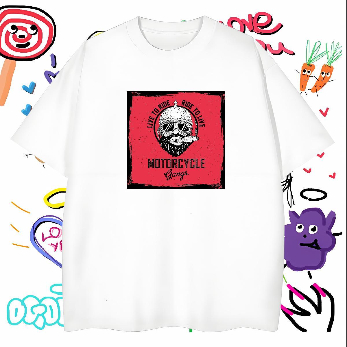 2024 New T Shirt For Man letter Clothes 230g 100% Cotton Daily Outfit Cool DIY Printed Breathable Men Tees