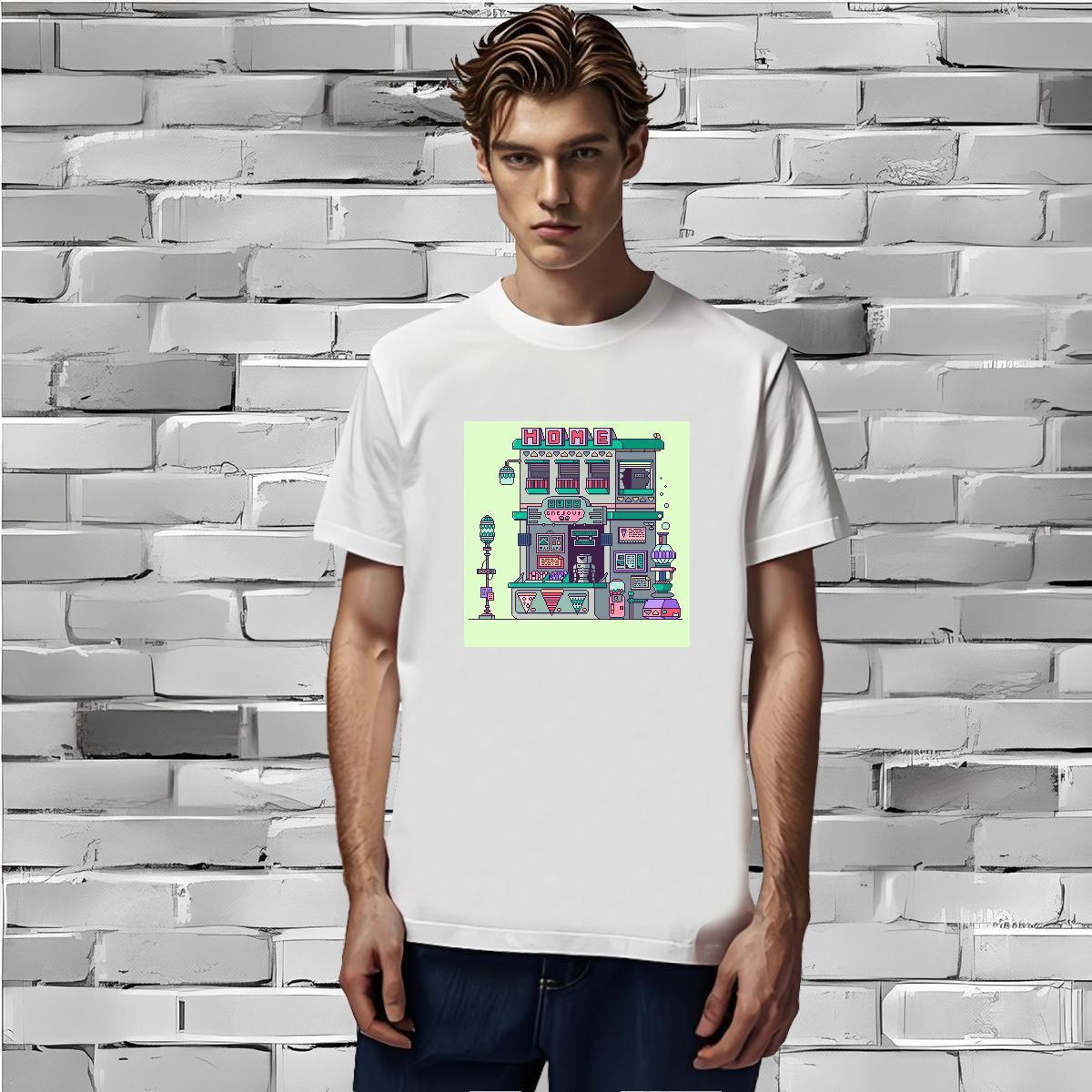 Wholesale T Shirts Men robot Tee Shirt 230g Pure Cotton Street Cool Design Custom Big Size Breathable Crew Neck Tshirt for Man Woman