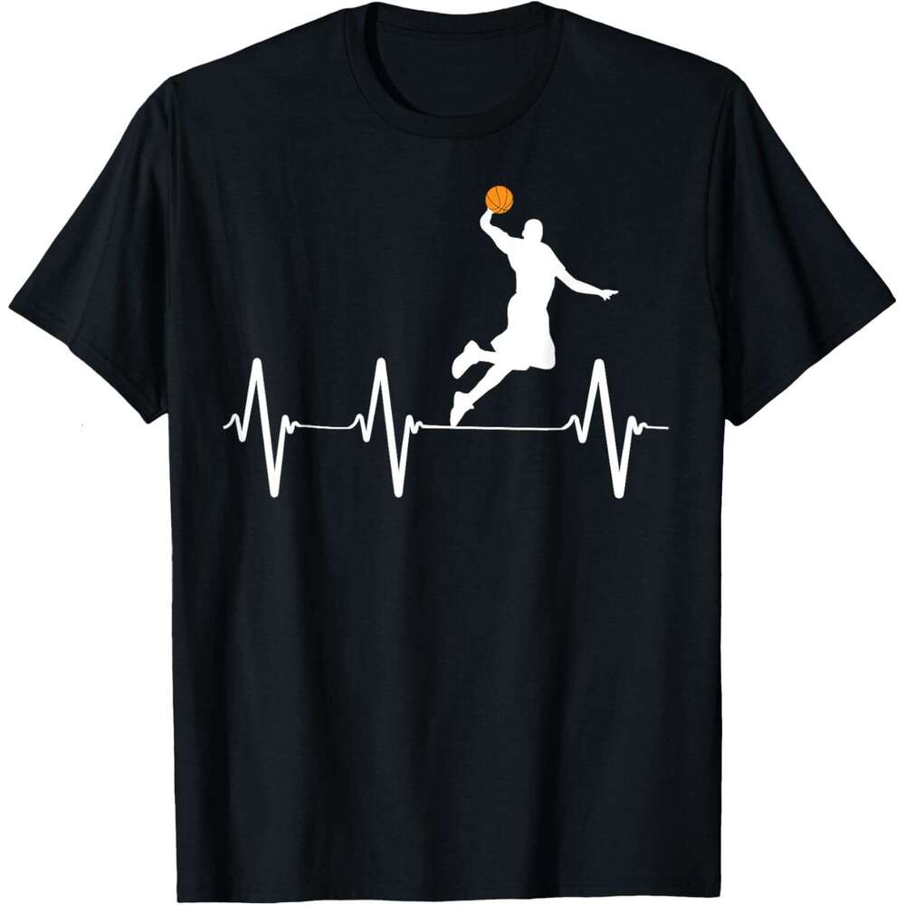 T shirt for Mens Basketball Heartbeat Shirts for Men and Boys T-Shirt shirts tshirt graphic tee Casual tops summer clothes Short sleeve Free shipping