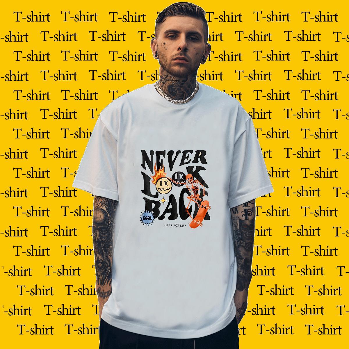 Designer T-Shirts skull Top Tees 100% Cotton 230g Sports Casual Brand Custom Printing Round Neck Short Sleeve Tshirt for Man Woman