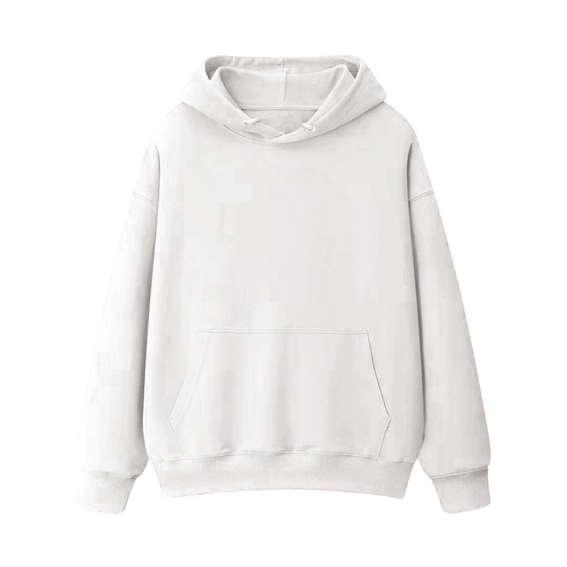 Velvet thickened loose hooded hoodie autumn and winter warm top, student couple outfit, solid color jacket for women's clothing