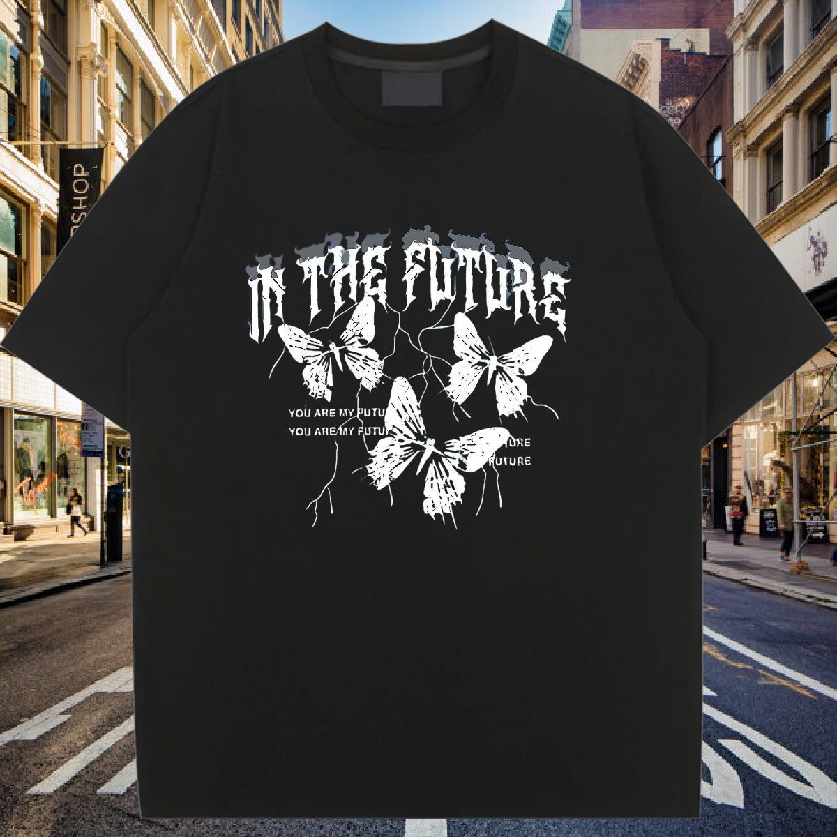 2024 DIY T Shirt For Woman Breathable Crew Neck 230g 100% Cotton Hip Hop Street Tops 5A Cartoon Floral Printing Unisex Tshirts