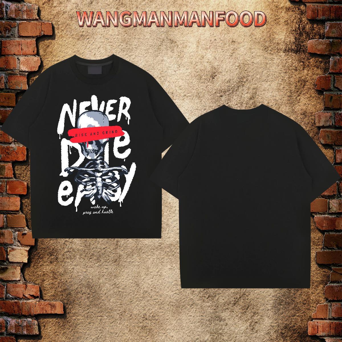 DIY Customized Mens T Shirts skull Top Tees 230g Cotton Outdoor Soft Custom Big Size Breathable Crew Neck Men Tops Tees