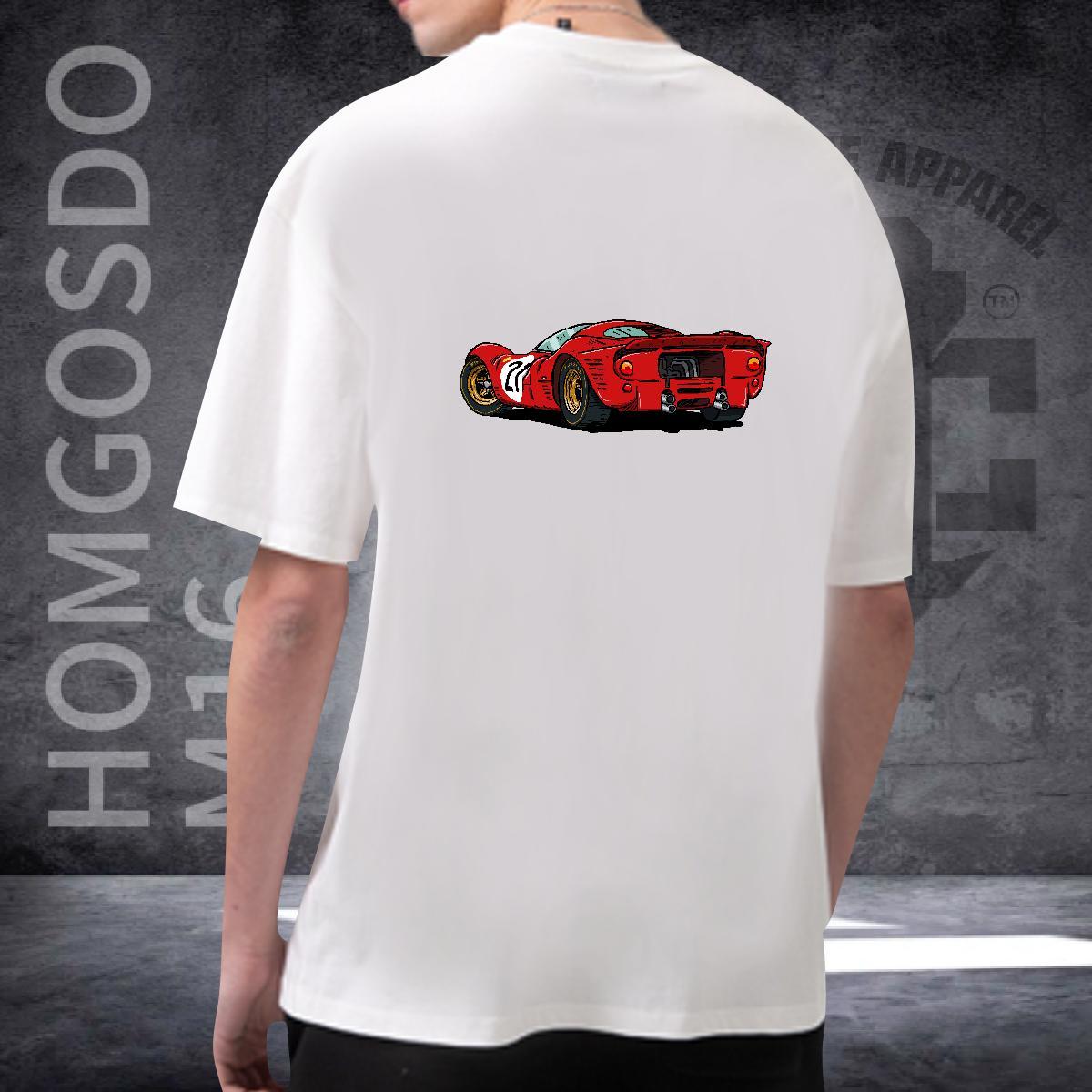 Brand T-Shirts for Men car Clothings 230g Pure Cotton Street Wear Wholesale Custom Print Plus Size Breathable Short Sleeve Men Tshirts