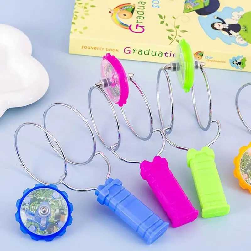 Magnetic Spinning Top Colorful Luminous Gyroscope LED Lights Show Fun Sports Toys Rotating Handle Childrens Classic Toy Gifts Y240803