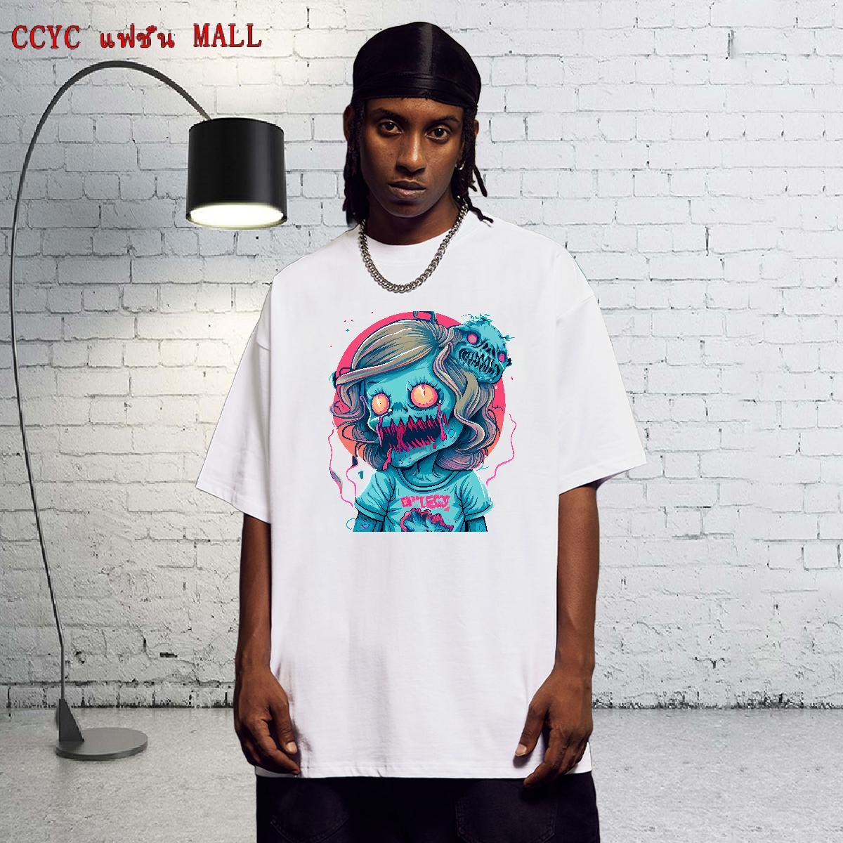 Fashion Casual Mens T Shirts skull Top Tees 100% Cotton 230g Street Designer White Plus Size Pure Cotton Men Clothes T-Shirt