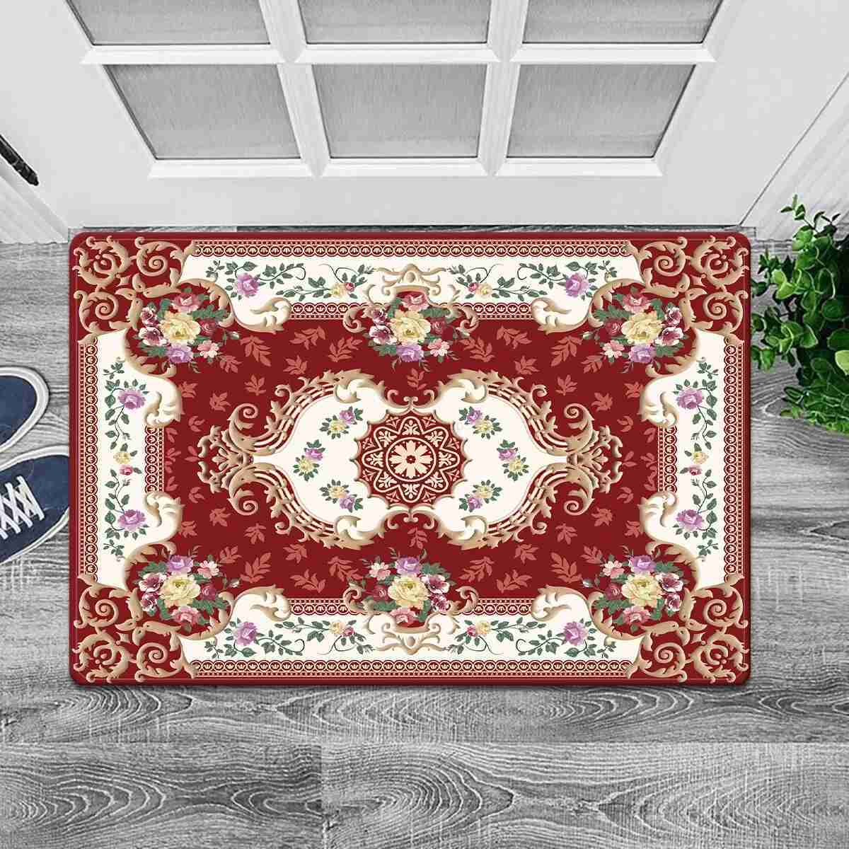 1pc Water-absorbing Anti-skid Bath Mat Plaid Wood Floor Rug Mat Suitable For Bathroom Living Room Bedroom Indoor AndXJ240807