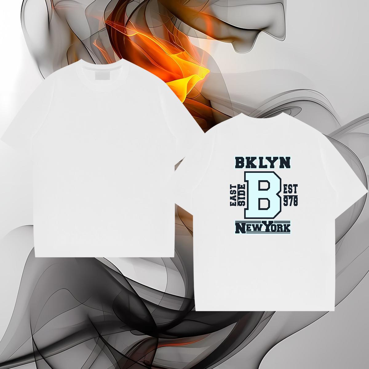 Customized T-Shirts for Men letter Tops Shirt 230g Pure Cotton Casual Daily Wear Cool Cartoon Print Crew Neck Men Clothes T-Shirt