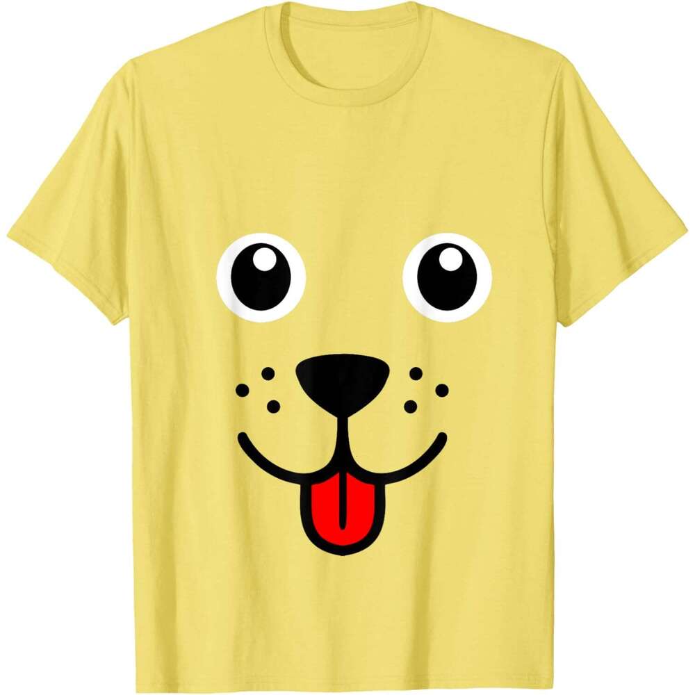 Mens T shirt Funny Pet Animal Dog Puppy Happy Emoticon Face Gift T-Shirt shirts tshirt graphic tee Casual tops clothes Short sleeve