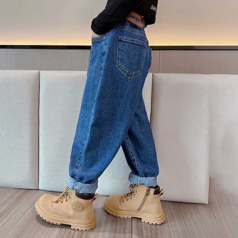 Jeans Teenage Jeans Girls Denim Harem Pants Casual Style Kids High Quality Spring Autumn Unisex Childrens Clothes 6 8 10 12 14Years