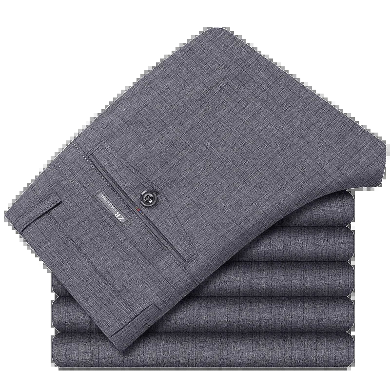 Summer linen pants for middleaged and elderly casual loose ice silk thin cotton mens business suit DY4210 240806