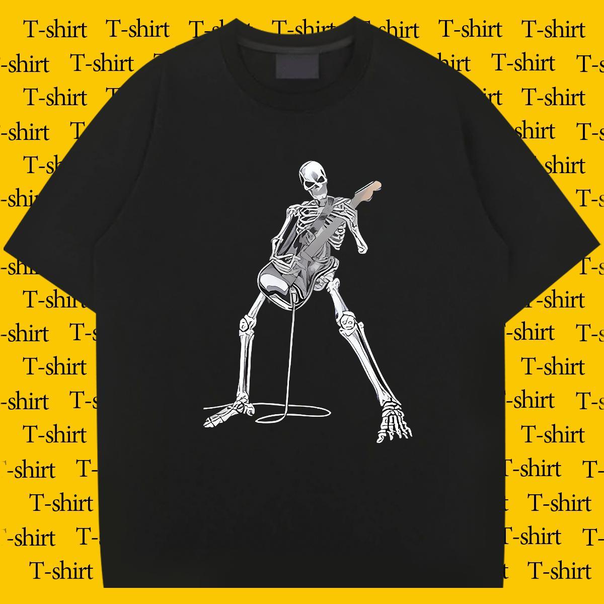 Fashion T-Shirts for Men skull Tee Shirt 230g 100% Cotton Sport Brand White Plus Size Breathable Short Sleeve Men Tops Tees