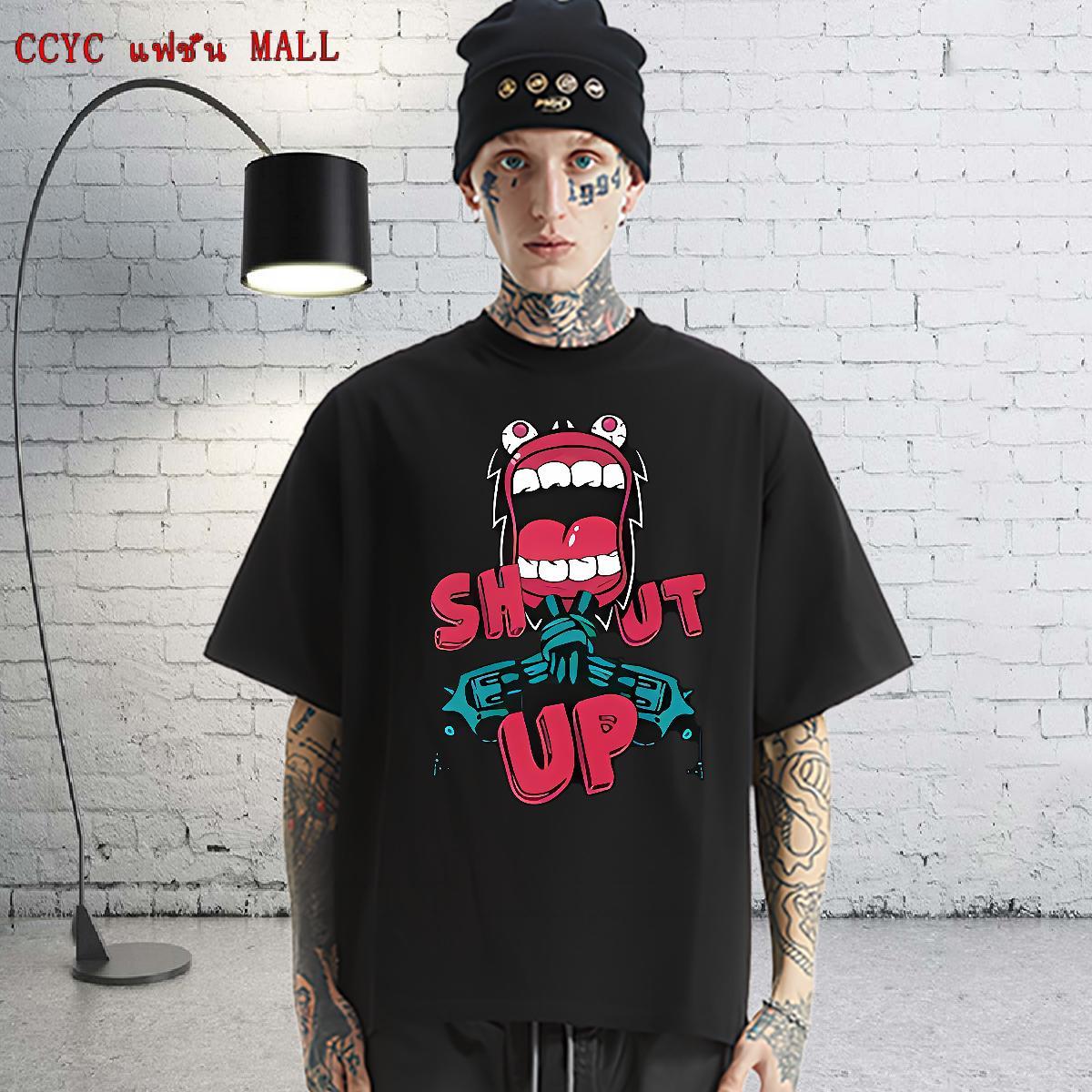 Free Shipping T Shirts Men letter Tops Tees 100% Cotton 230g Street wear Hip Hop TOP Quality Plus Size Cartoon O-Neck Short Sleeve Tshirts