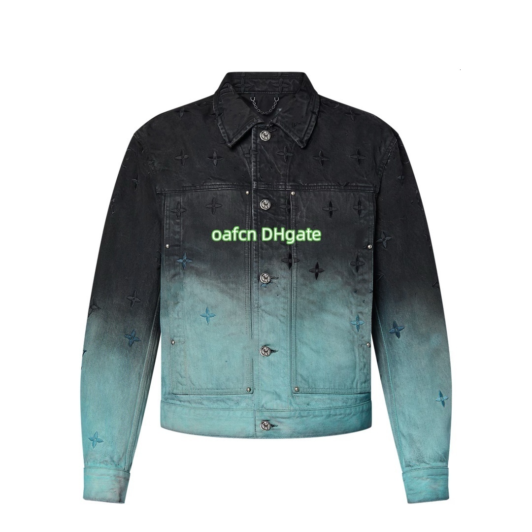 Designer men's long sleeved button denim jacket with embroidered pattern autumn and winter clothing windbreaker jacket luxury brand printed denim jacket 6455