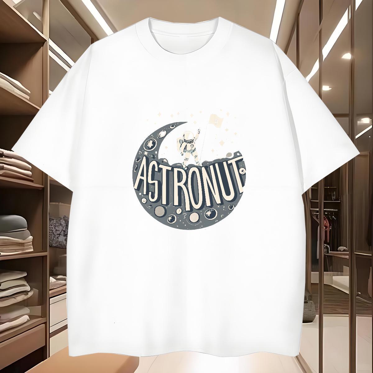 2024 New Man T Shirts spaceman Clothes 100% Cotton 230g Spring Summer Designer Plus Size Cartoon Pure Cotton Mens Tshirts
