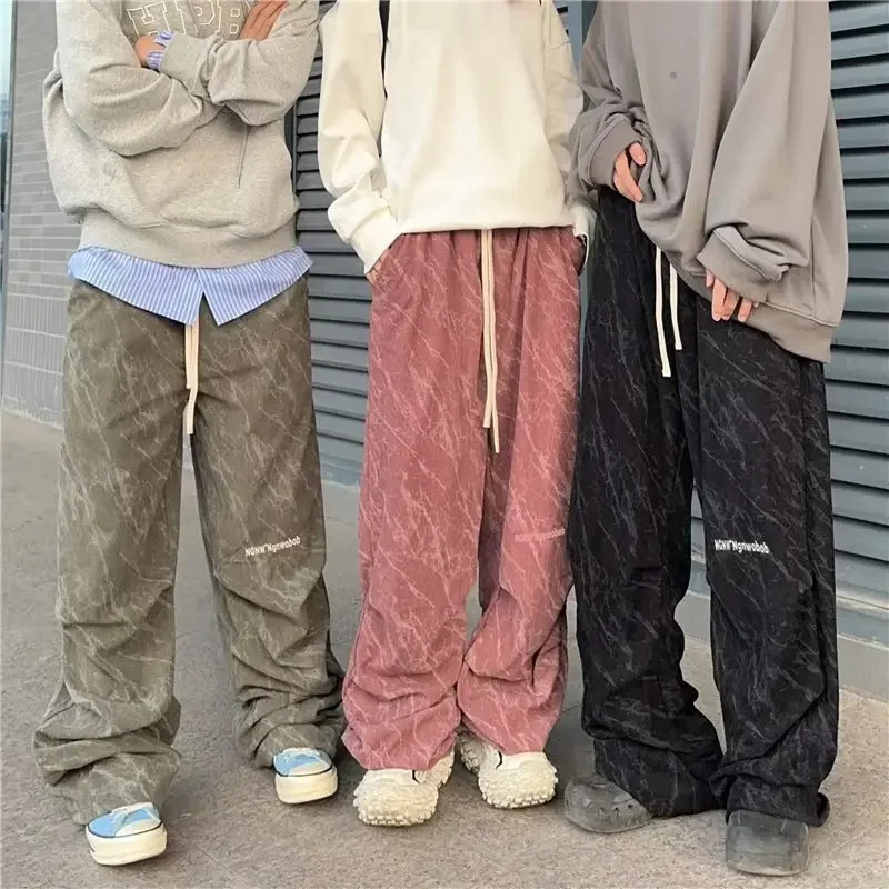 Fashionable Corduroy Pants For Men Straight Leg Casual Bell Bottoms Spring Autumn Trendy Versatile American Style 240806