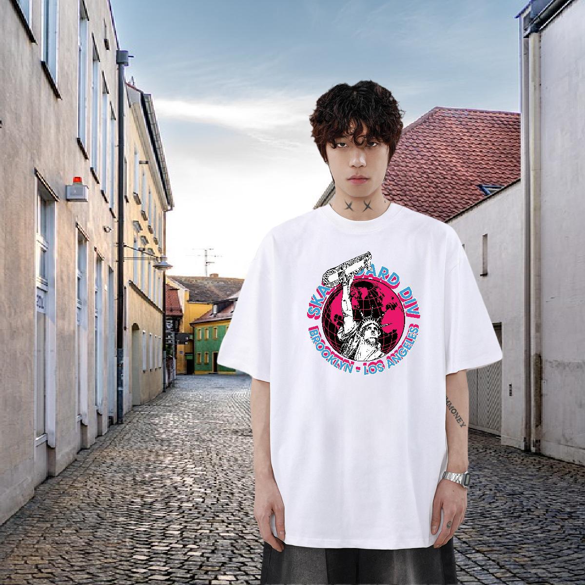 DIY T-Shirts for Men portrait Top Tees 230g 100% Cotton Street Wear Brand Anime Print Breathable Soft Tshirt for Man Woman