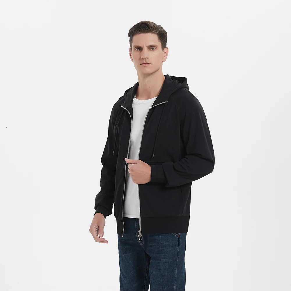 UrGarding RFID Blocking EMF High Protection Antiradiation Shielding Silver Cotton Zipperup Hoodie Color Black 240806