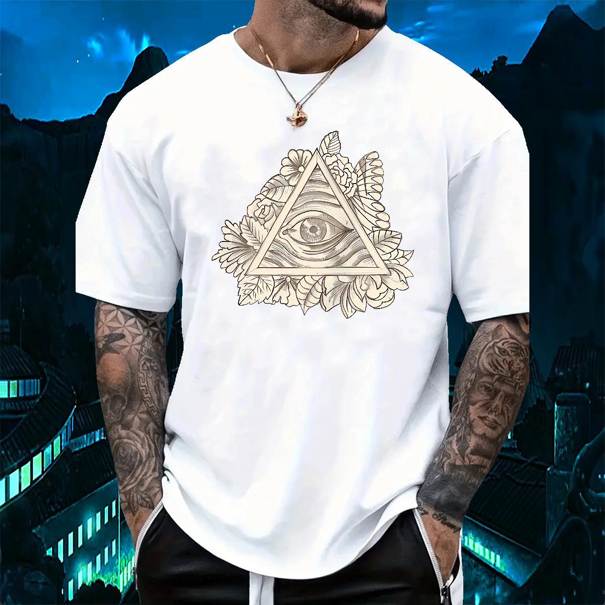 Stylist T shirt eye of the devil Tees 230g 100% Cotton Summer Casual Brand Cartoon Print Crew Neck Breathable Mens Tshirts