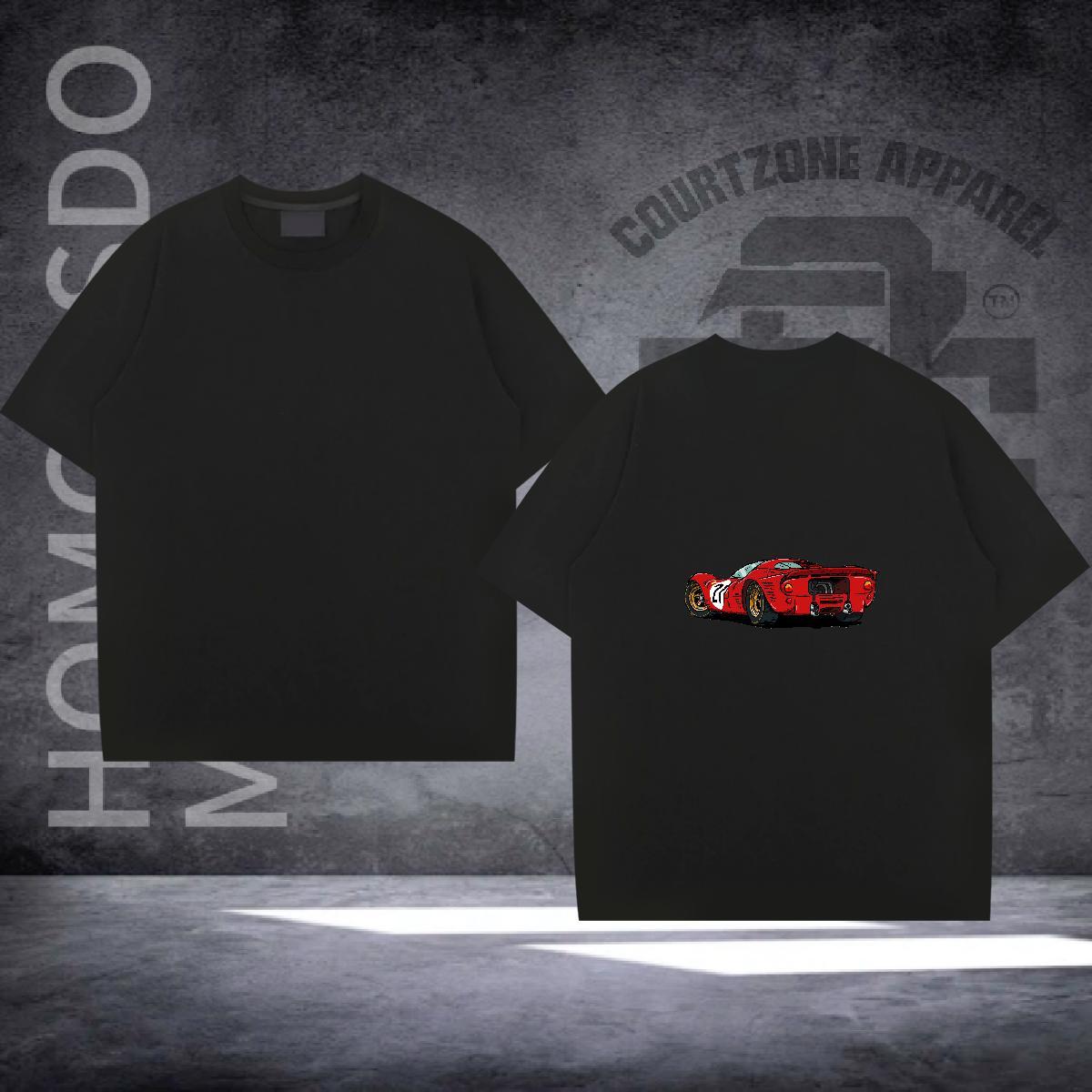 Brand T-Shirts for Men car Clothings 230g Pure Cotton Street Wear Wholesale Custom Print Plus Size Breathable Short Sleeve Men Tshirts