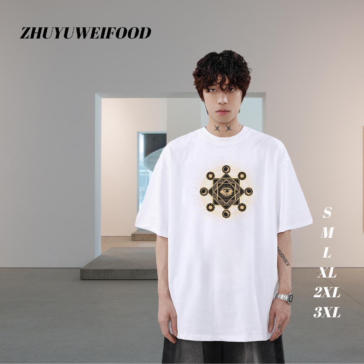 Custom Man T Shirts eyes Tshirts 230g Pure Cotton Summer Casual TOP Quality Oversized 3XL 4XL Breathable Short Sleeve Men Tops Tees
