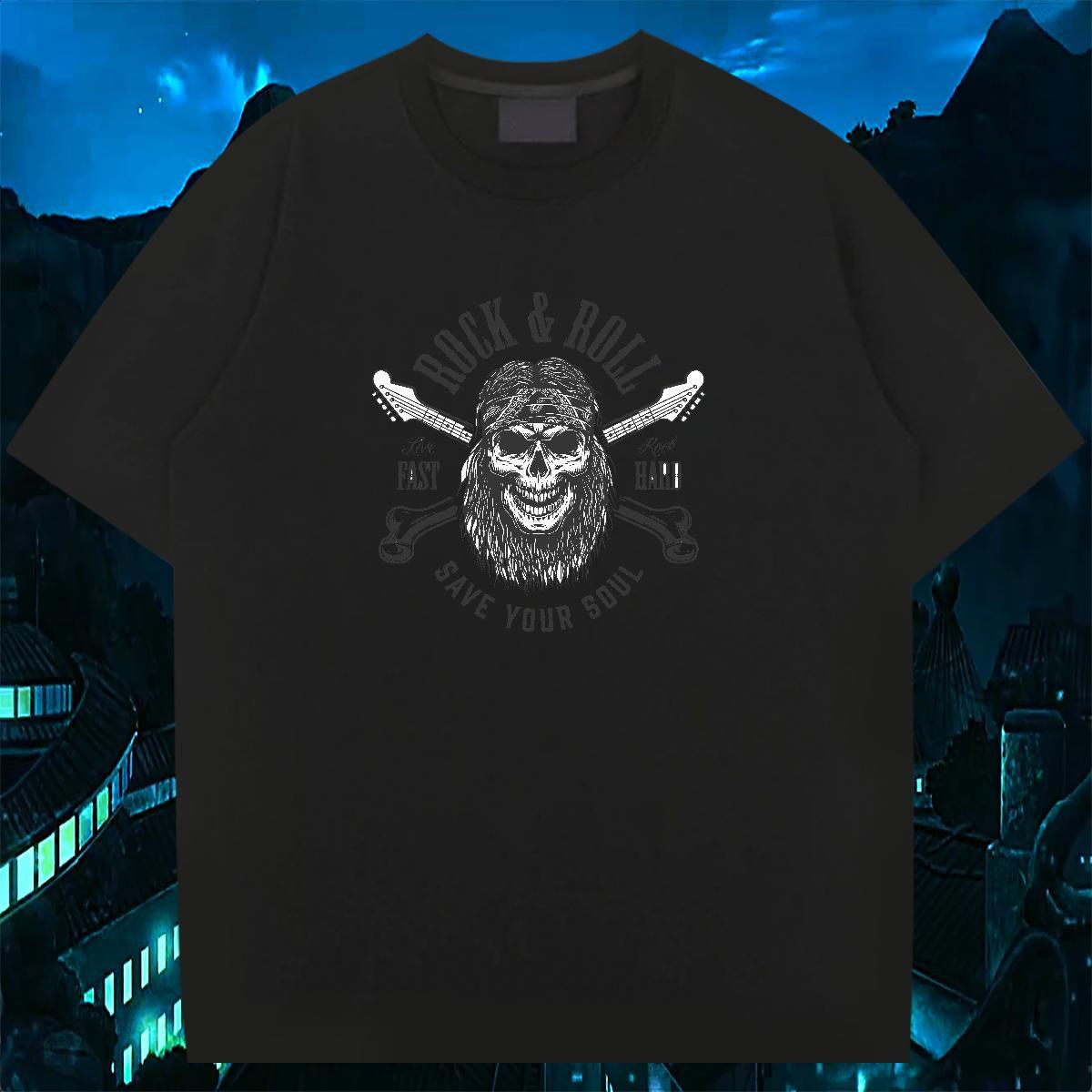 2024 Designer Mens T Shirts skull Tops Tees 230g Cotton Street Classic Anime Print Round Neck Short Sleeve Couples T Shirts