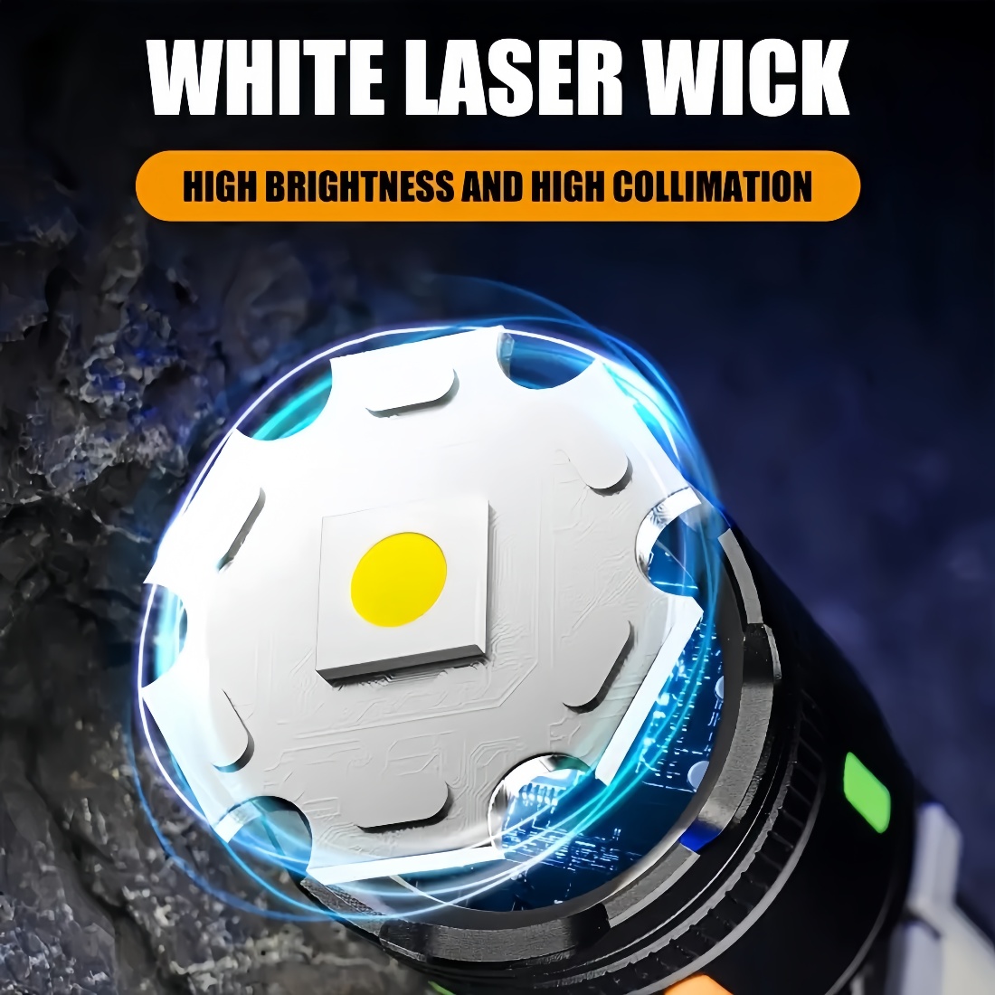Enhanced Visibility Portable Lightweight Flashlight Featuring a Strong Laser Beam, Suitable for Extended Use Outdoors