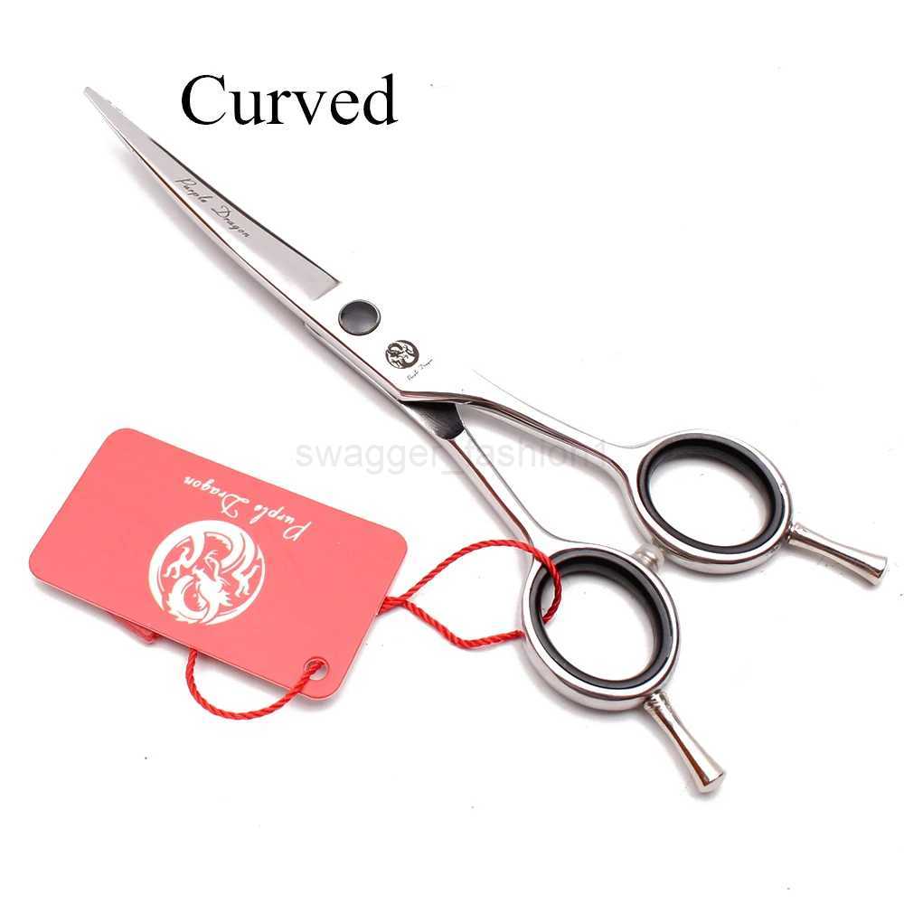 Barber Scissors Purple Dragon 5.5 6 7 8 Stainless Up Curved Cutting Scissors Hairdressing Scissors Dog Grooming Shears Z1028XJ240807