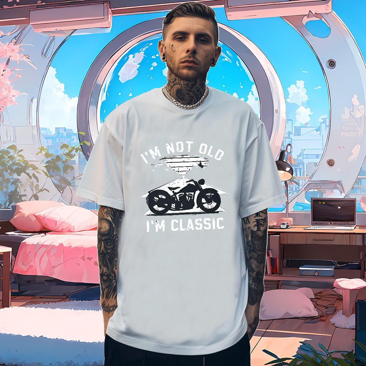 Customized T Shirt For Man Motorcycle Tops Shirt 100% Cotton 230g Beach TOP Quality Custom Print Plus Size Breathable Tshirt for Man Woman