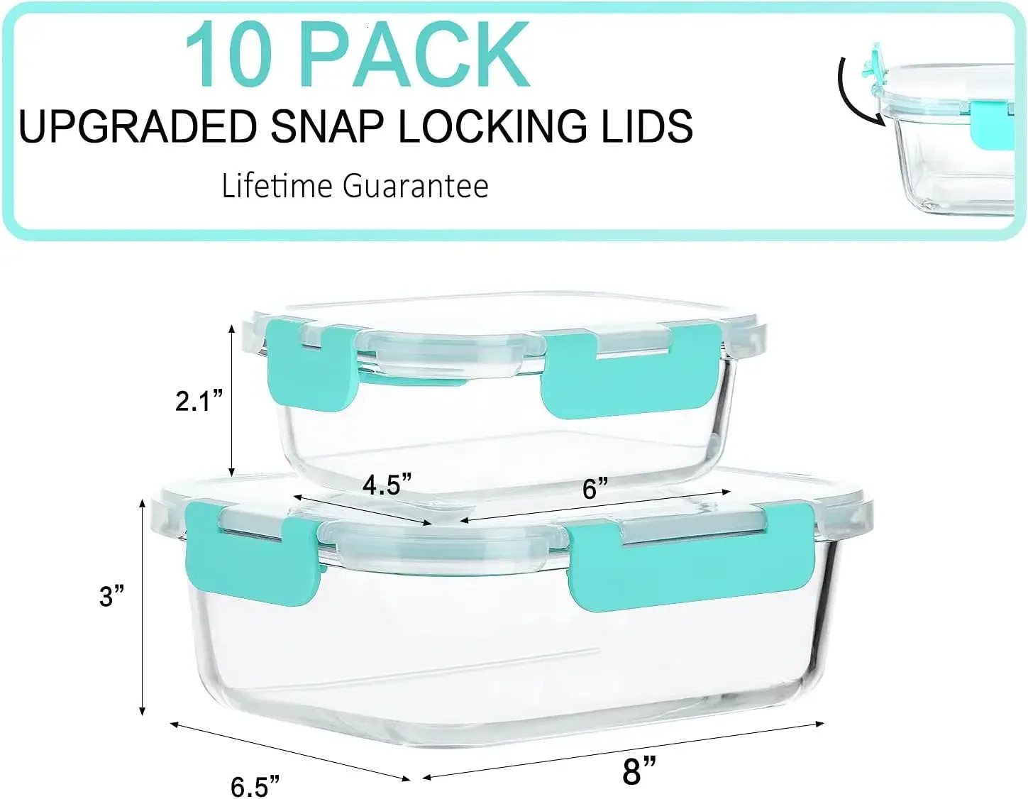 Home>Products>Glass Meal Preparation Container WLids MCIRCO Glass Food Storage WSnap Locking Lids Airtight Lunch 240806