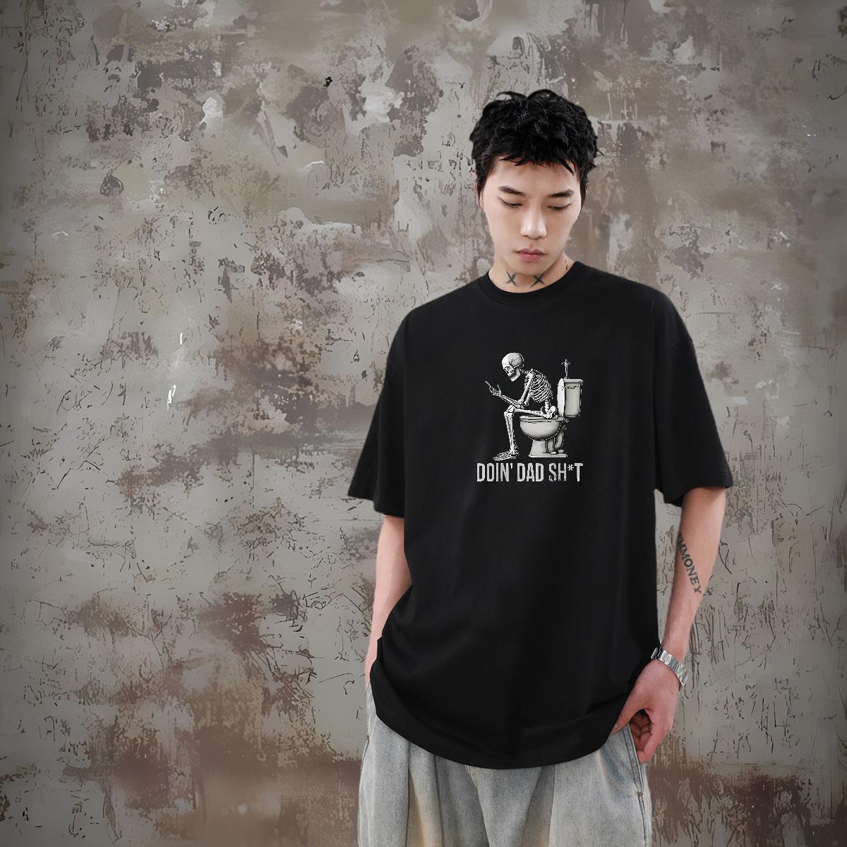 2024 Summer Men T Shirts toilet Clothes 230g Cotton Street Designer Oversized Breathable Short Sleeve Men Tops Tees