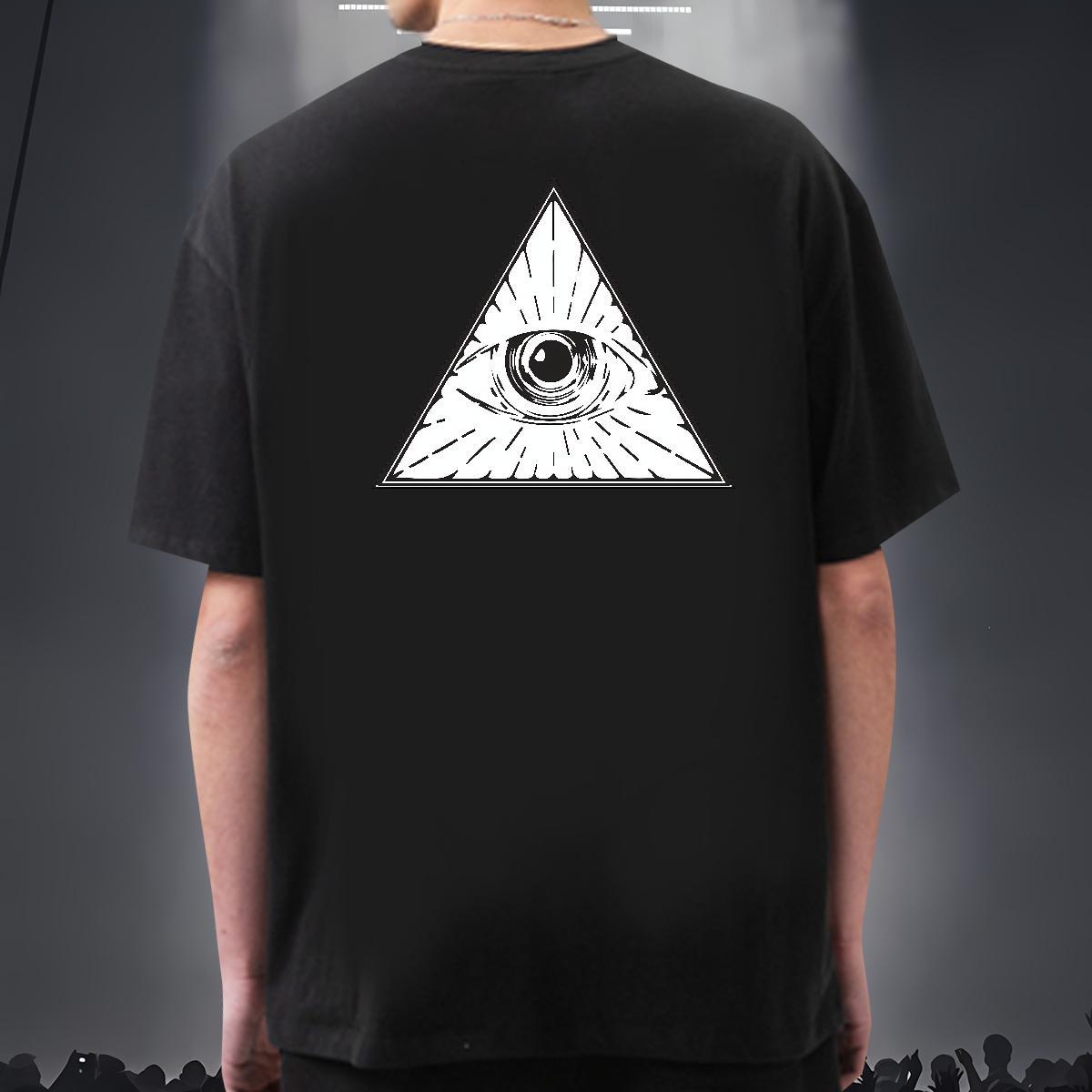 Classic Men T Shirts eye of the devil Polos 230g Cotton Daily Outfit Soft Custom Printing Breathable Soft Men Tops Tees