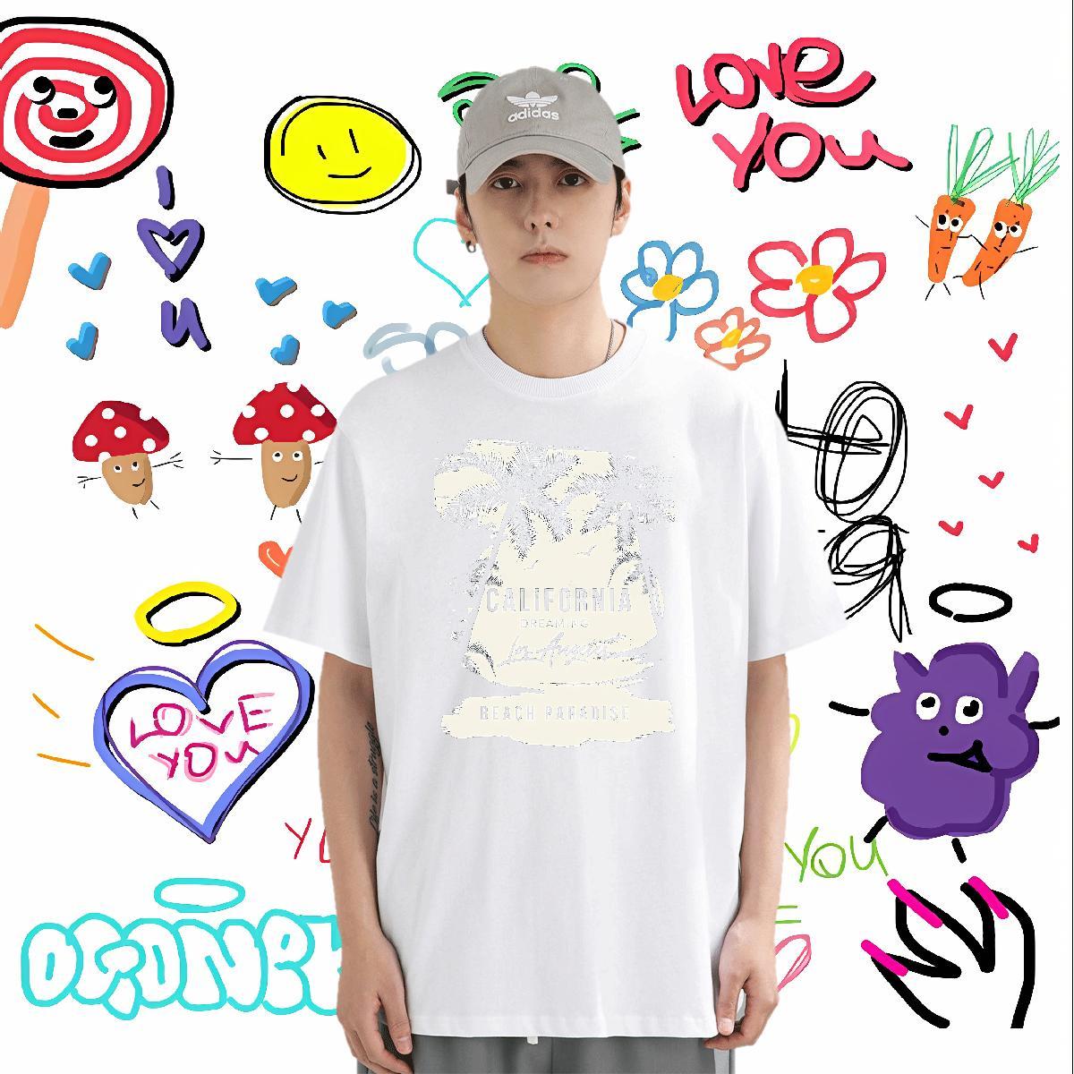 Fashion Designer T-Shirts tree Tees Shirts 230g Pure Cotton Spring Summer Loose White Plus Size Breathable Soft Men Tops Tees