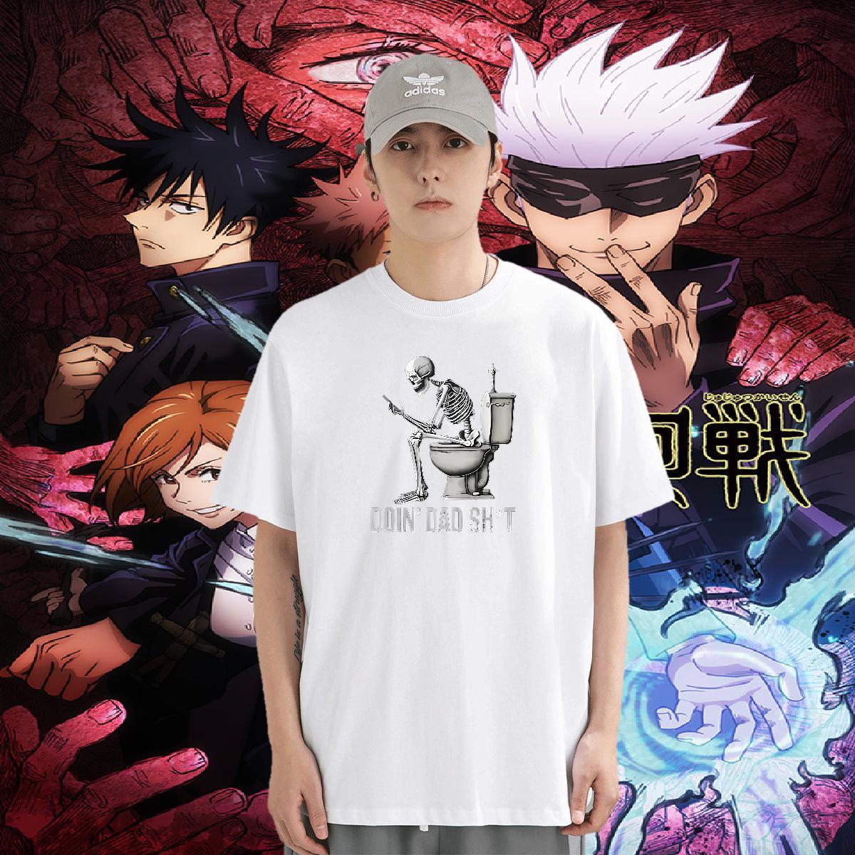 Free Shipping T Shirts Men skull Tops Tees 230g Cotton Street Casual Cool Custom Cartoon O Neck Short Sleeves Men Tees