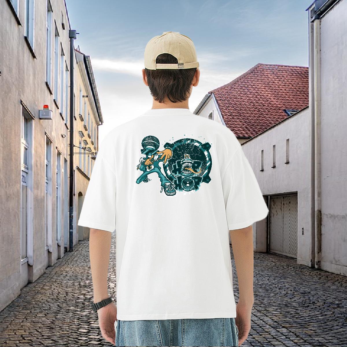 2024 Summer T-Shirts for Men ET Tees Shirts 230g 100% Cotton High Street Hip Hop Soft Custom Printing Breathable Short Sleeve Men Tops Tees