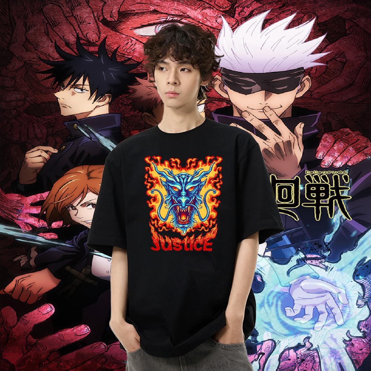New T-Shirts for Men Tops 230g 100% Cotton Home Outdoor Soft Custom Anime Crew Neck Breathable Tshirts