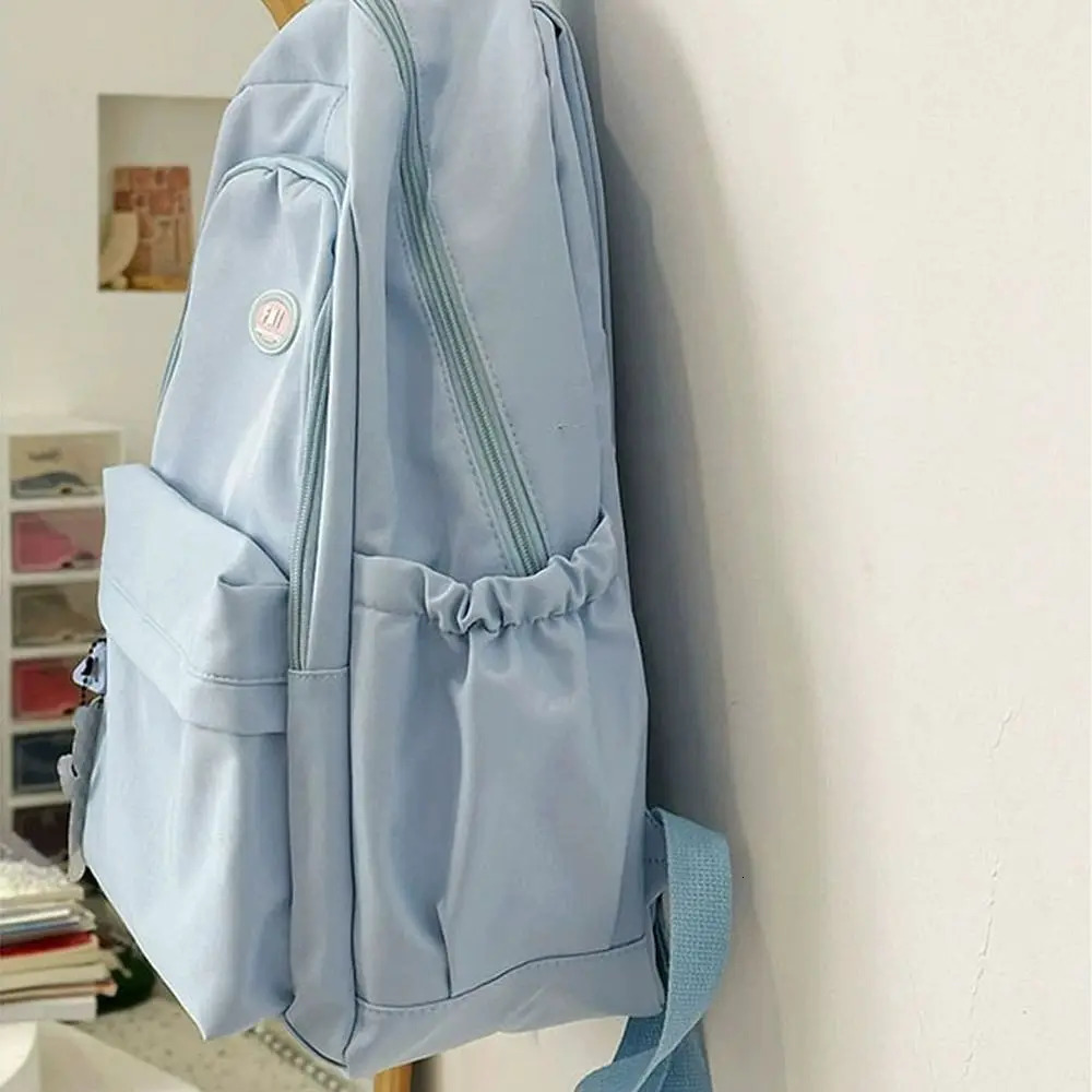 Large capacity backpack shoulder bag nylon travel student daily zipper 240807