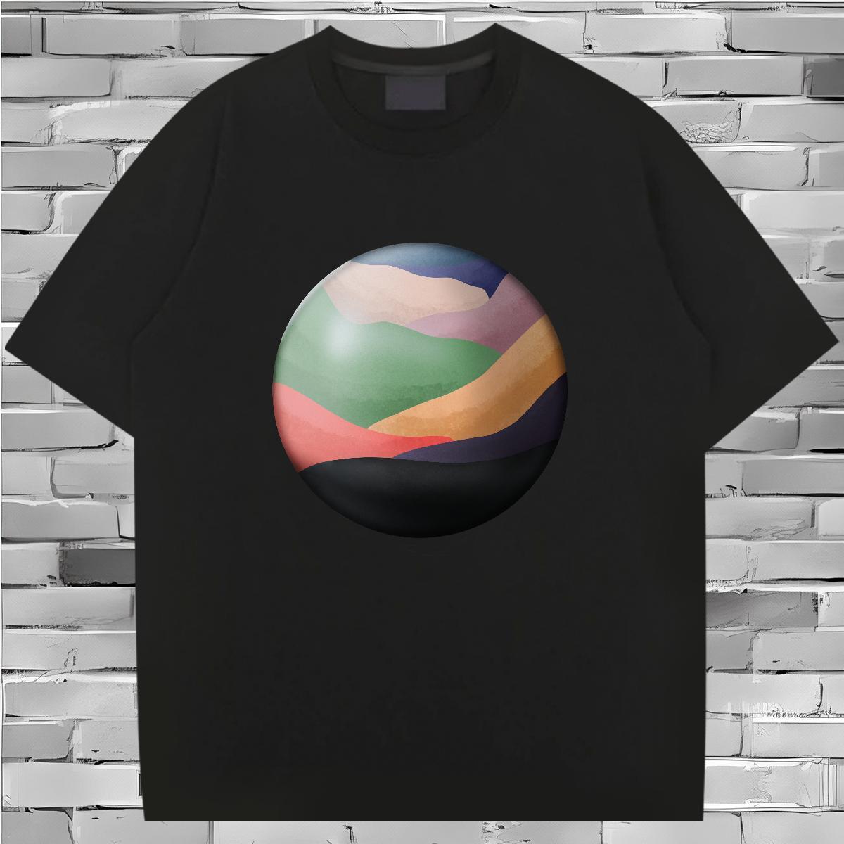 Classic T Shirt For Man sky Clothes 230g 100% Cotton Anime Printing Street Cool Custom Big Size Short Sleeve Soft Men Tees