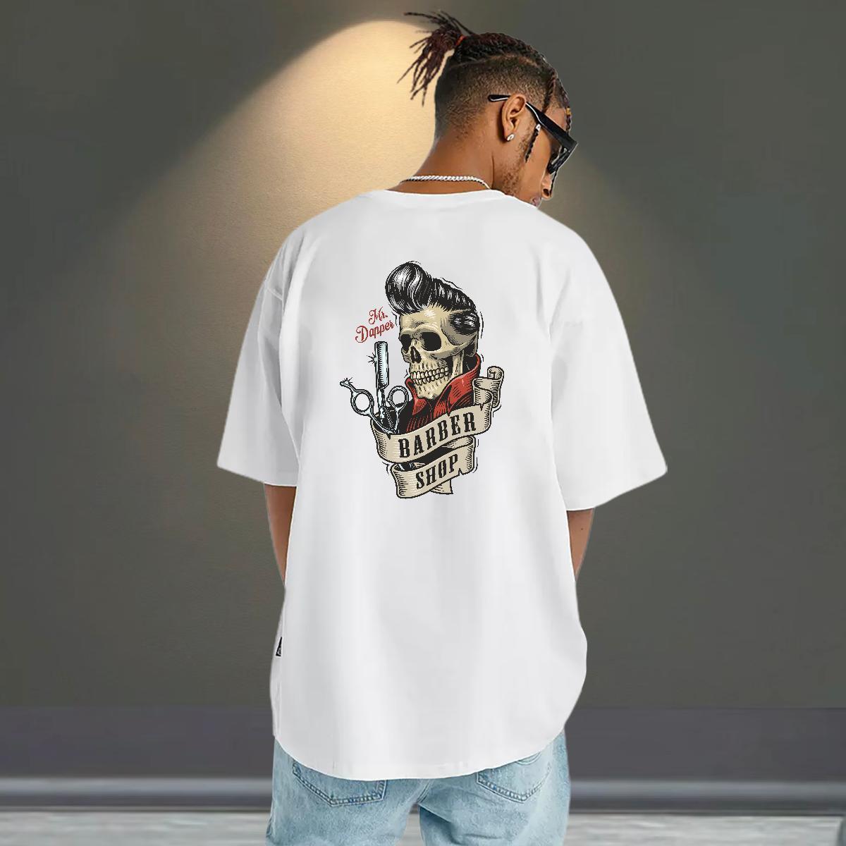 Fashion New Mens T Shirts skull Top Tees 230g Pure Cotton High Street Hip Hop Soft Plus Size Custom Short Sleeve Soft Men Clothes T-Shirt