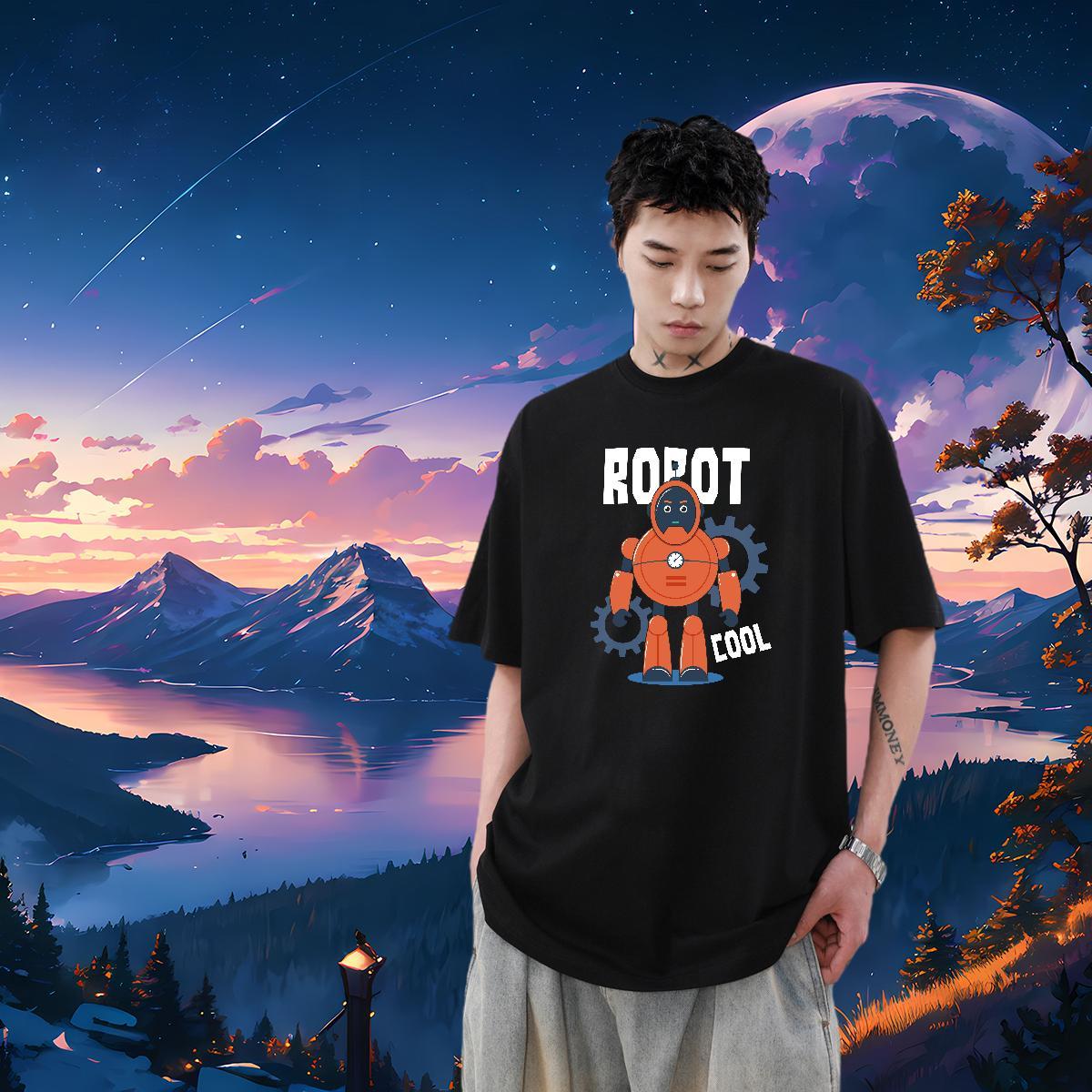 Fashion Men T Shirts ET Tee Shirt 230g 100% Cotton Daily Outfit Cool Graphic Crew Neck Breathable Men Clothes T-Shirt