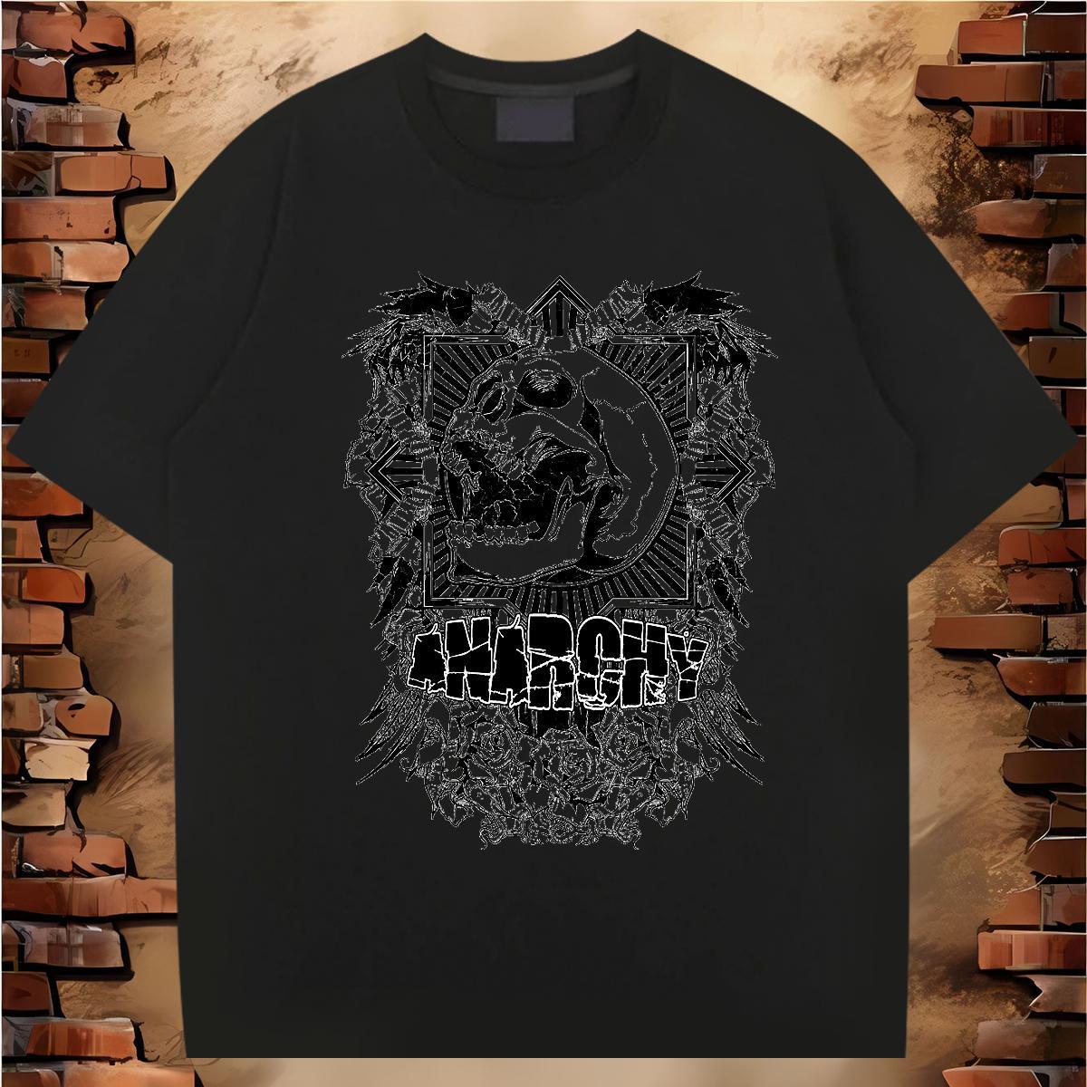 2024 New Man T Shirts skull Tops Shirt 100% Cotton 230g Spring Summer Popular Customized Print Crew Neck Breathable Mens Tshirts
