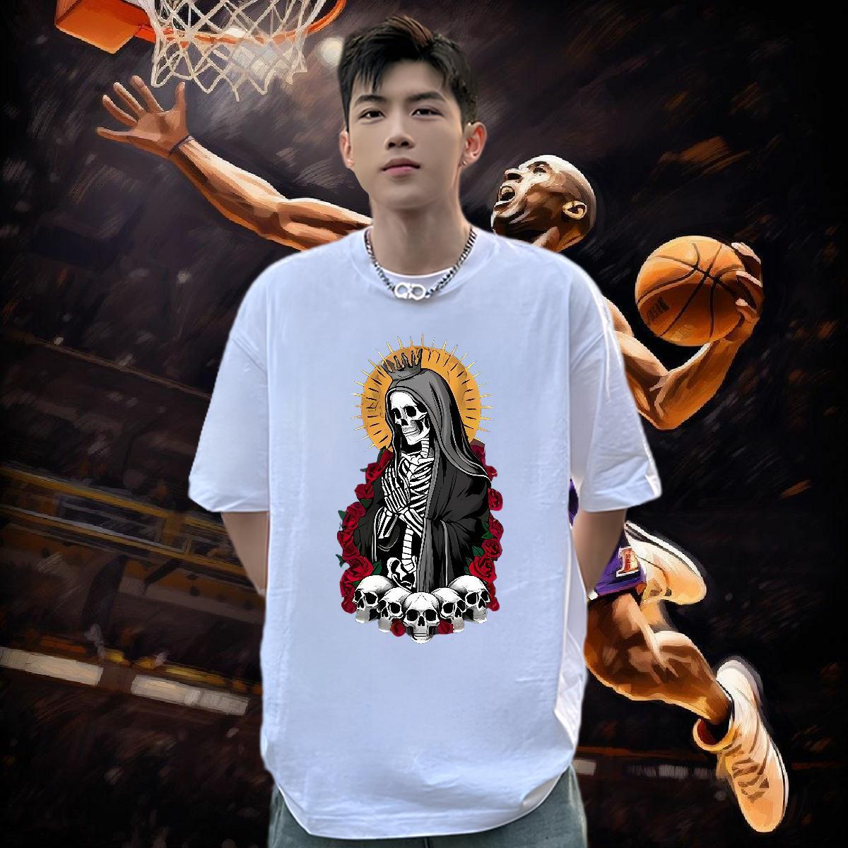 Free Shipping Men T Shirts rose Polos 230g Cotton Casual Loose Fit Plus Size Custom Breathable Soft Men Tees