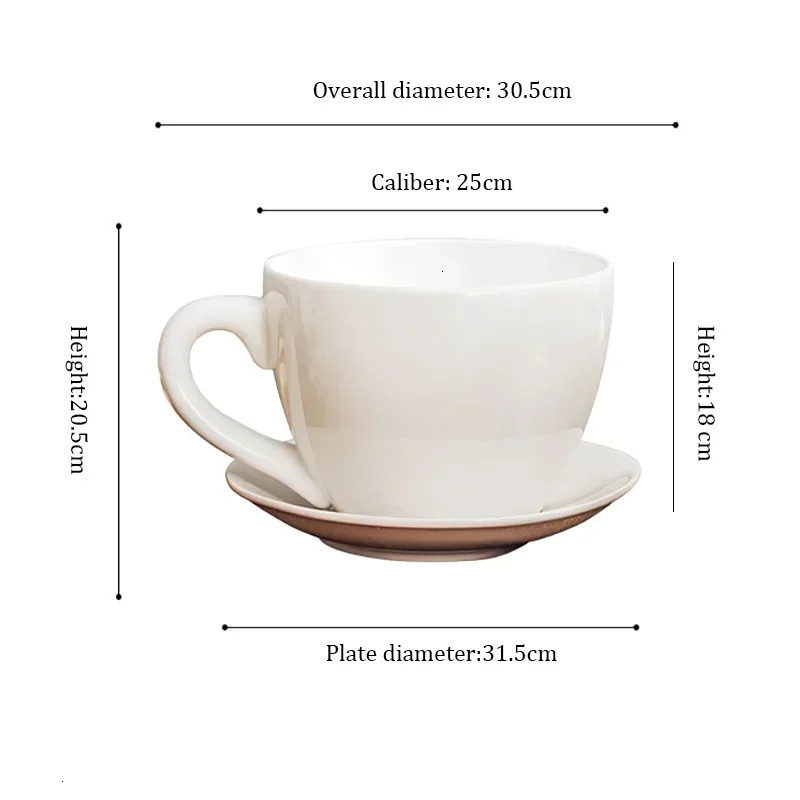 Super large 56L coffee cup with capacity ceramic birthday gift sauce friends shooting props prank restaurant 240806 - view 7